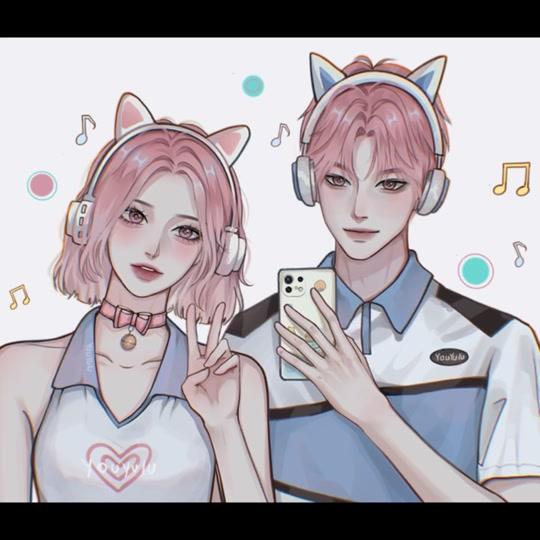 做我的小狗98  一起听歌99 一起拍照91#情侣头像 #原创 #pro