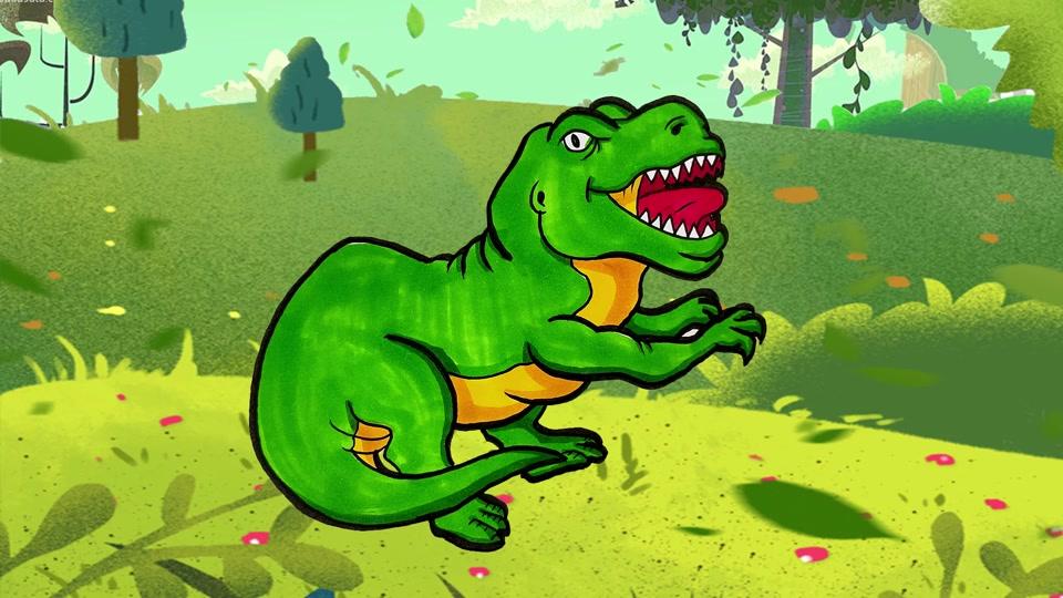 0w195视频详情画一只健壮的橡树龙,男孩子最喜欢的恐龙简笔画来啦!